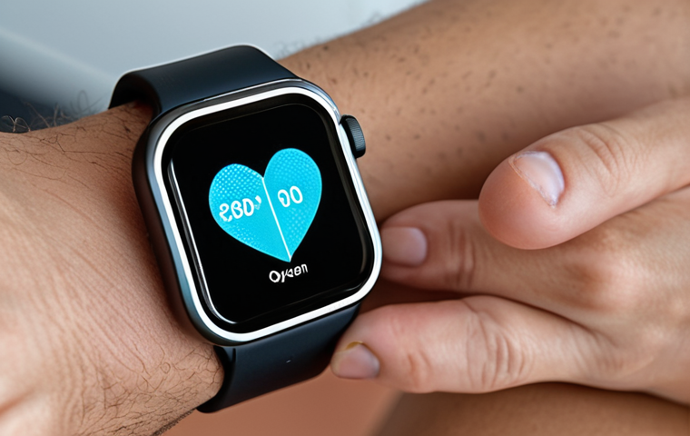 **A close-up of a modern smartwatch on a wrist, subtly glowing with health data visualizations (heart rate, blood oxygen levels), surrounded by faint, blurred outlines of everyday activities. Emphasize the "control center" aspect, suggesting proactive health management.**