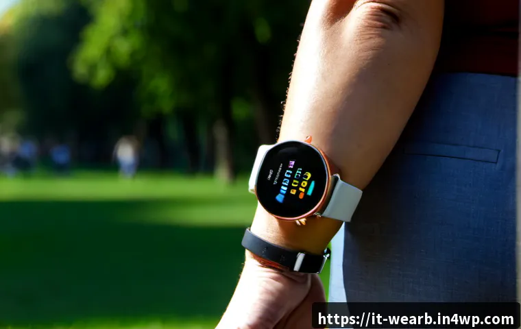 Home 9 웨어러블 기기의 개인화된 피드백 시스템 - Photorealistic close-up of an Italian woman in her late 50s wearing a modern smartwatch while walkin...